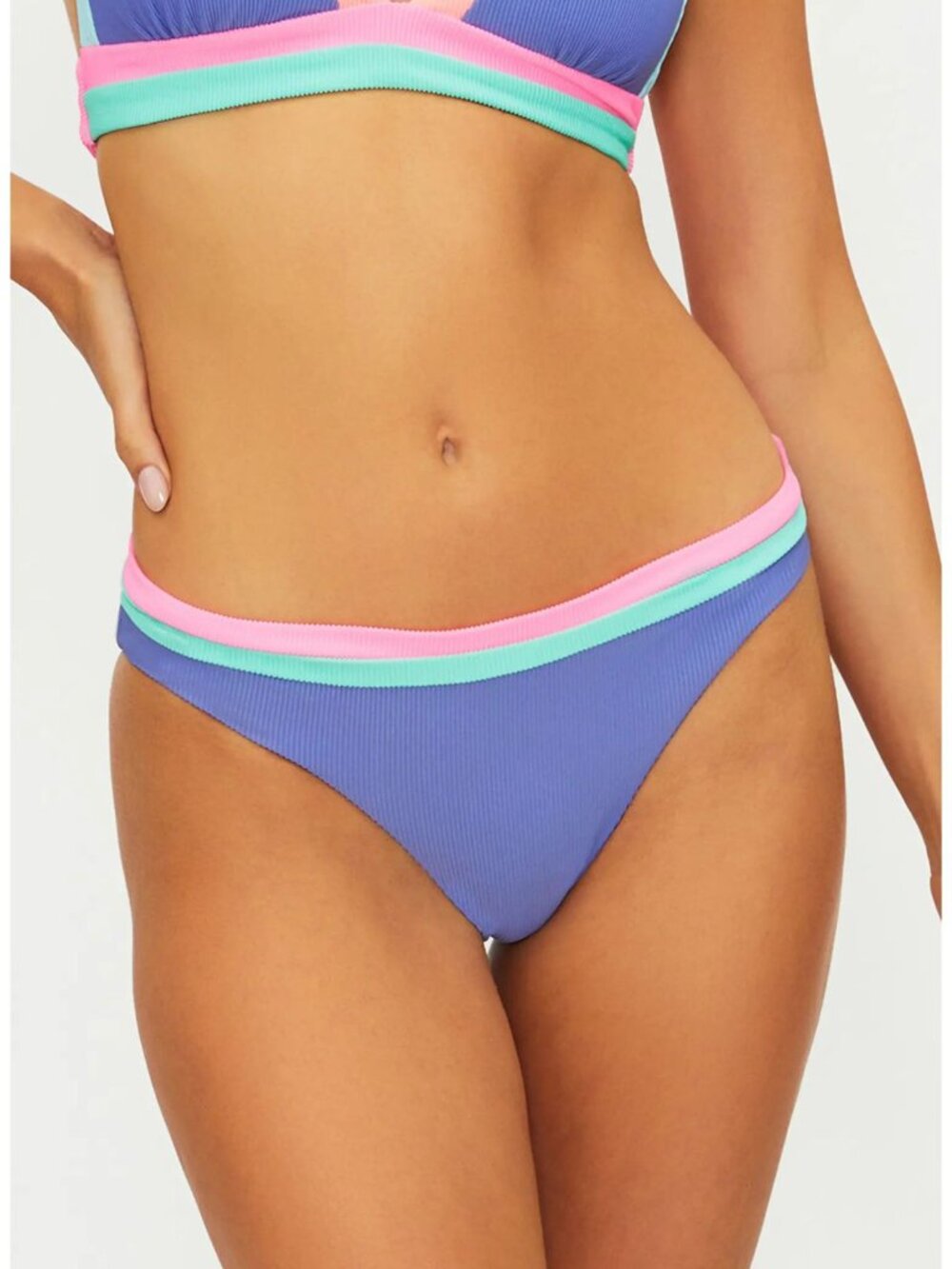 New! Beach Riot Sherbert Shores Rib Colorblock Bikini Bottoms 34118